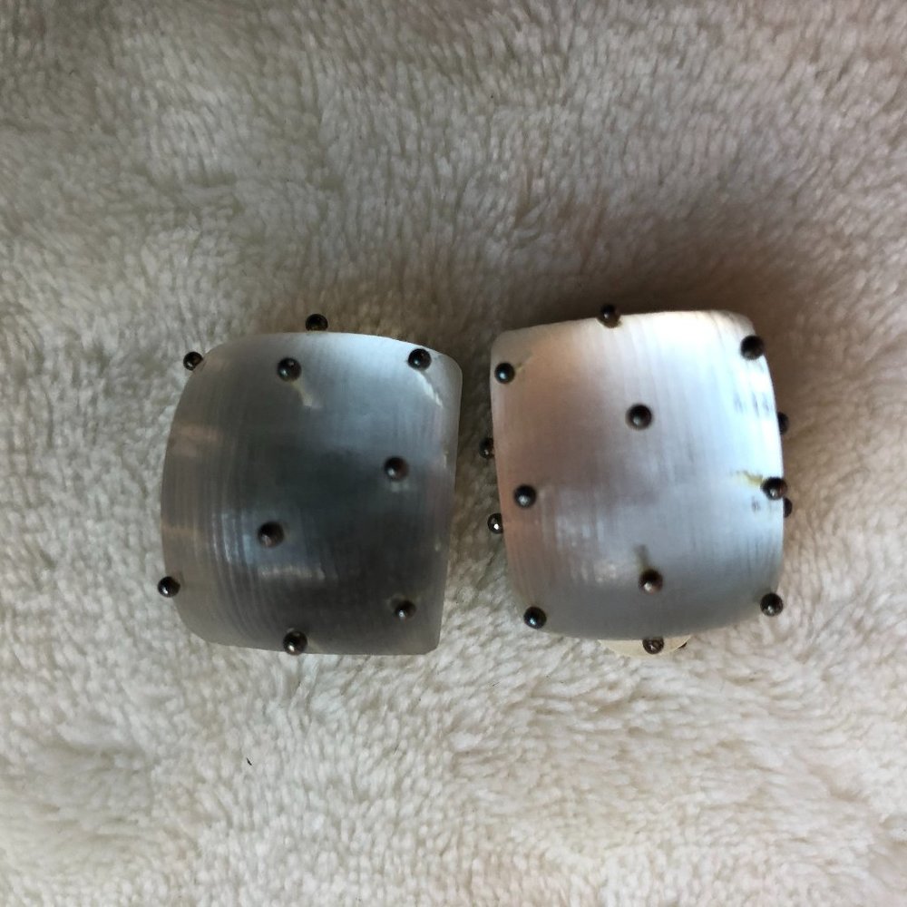 Alexis Bittar Clip-On Earrings Silver Statement